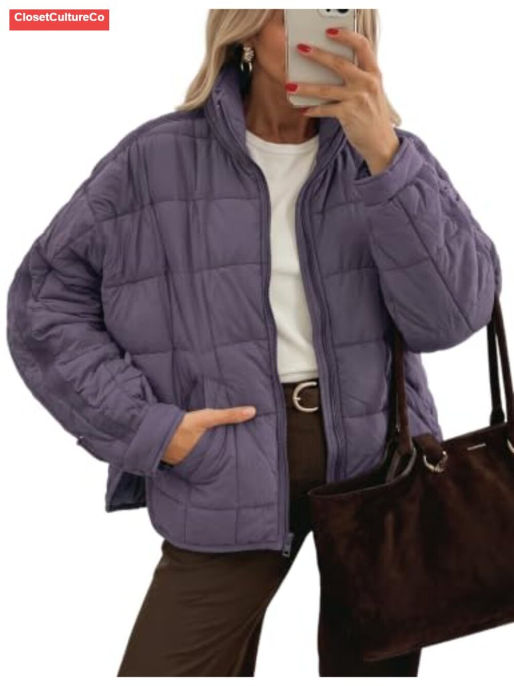 Quilted Puffer Jacket Lightweight Packable Coat